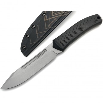 Нож MR BLADE PITBULL (95X18 Stonewash, Elastron Black)